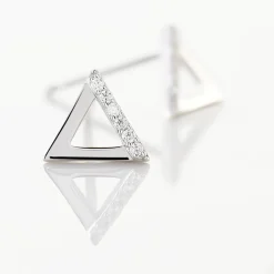 Boucles D'oreilles Puces Lorena Argent Blanc Oxyde De Zirconium