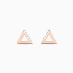 Boucles D'oreilles Puces Lorena Argent Rose Oxyde De Zirconium