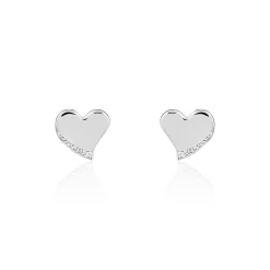 Boucles D'oreilles Puces Louane Or Blanc Diamant