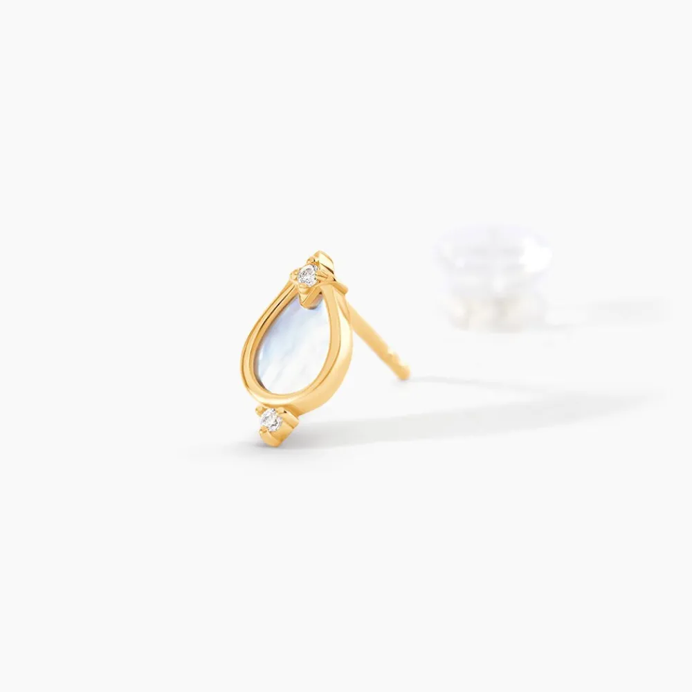 Marc Orian Idées Cadeaux Femme|Boucles D'Oreilles Or > Boucles D'Oreilles Puces Luminea Or Jaune Nacre Oxyde De Zirconium