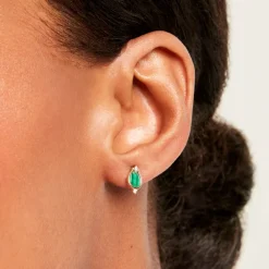 Marc Orian Idées Cadeaux Femme|Boucles D'Oreilles Or > Boucles D'Oreilles Puces Luminea Or Jaune Malachite Oxyde De Zirconium