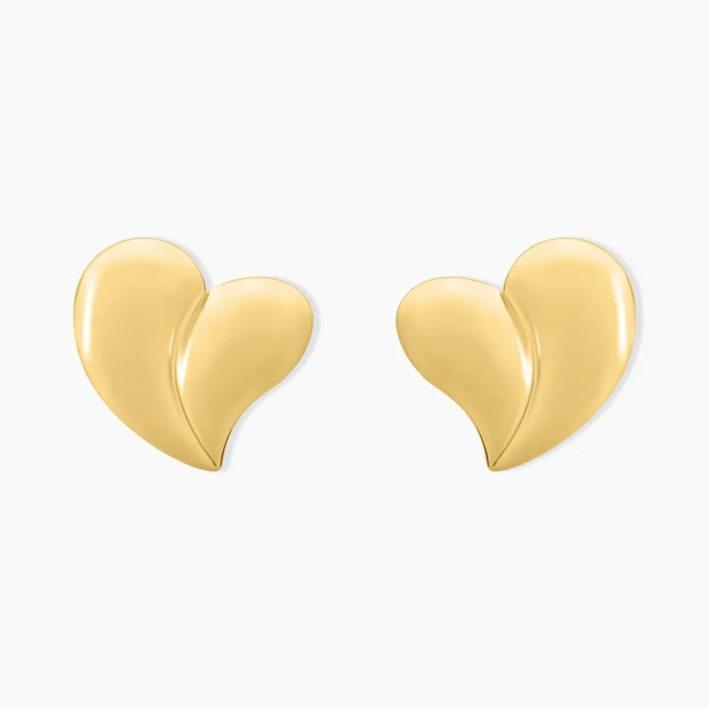 Marc Orian Boucles D'Oreilles Cœur|Boucles D'Oreilles Acier Inoxydable > Boucles D'oreilles Puces Madlie Acier Jaune