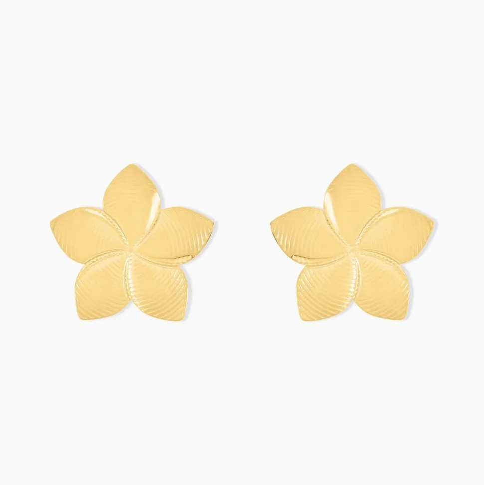 Boucles D'oreilles Puces Maora Acier Jaune