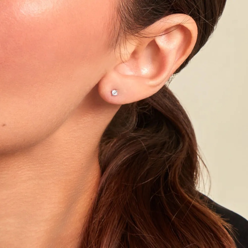 Marc Orian Boucles D'Oreilles Argent|Bijoux Diamant > Boucles D'oreilles Puces Maurane Argent Blanc Diamant Synthétique
