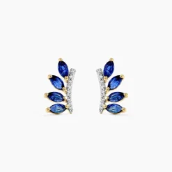 Marc Orian Cadeaux Mariage|Anniversaire De Mariage > Boucles D'oreilles Puces Navette Diamant or jaune saphir