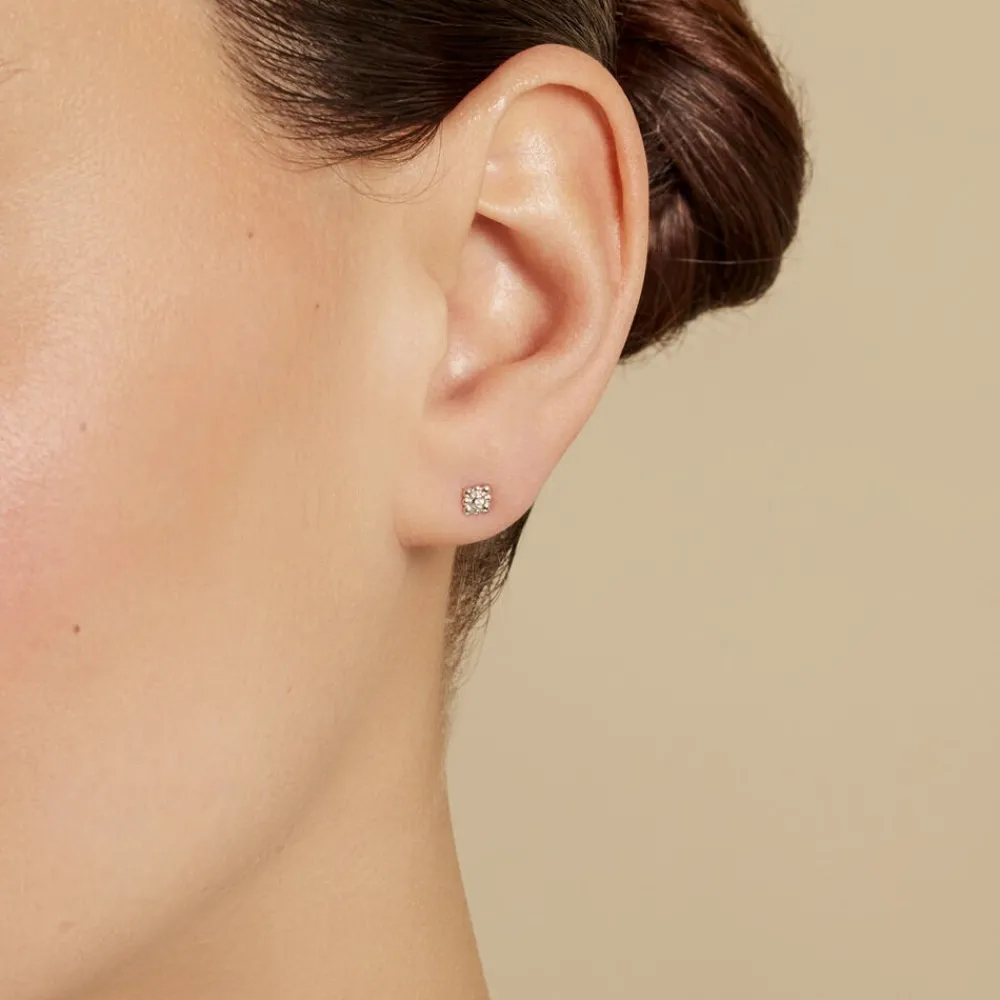 Marc Orian Boucles D'Oreilles Fleur|Boucles D'Oreilles Argent > Boucles D'oreilles Puces Neorah Argent Blanc Oxyde De Zirconium