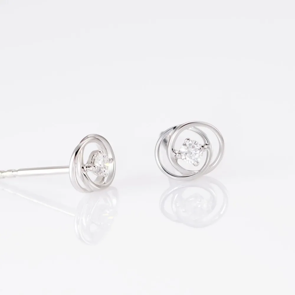 Marc Orian Cadeaux Mariage|Bijoux Diamant > Boucles D'oreilles Puces Nid D'amour Or Blanc Diamant