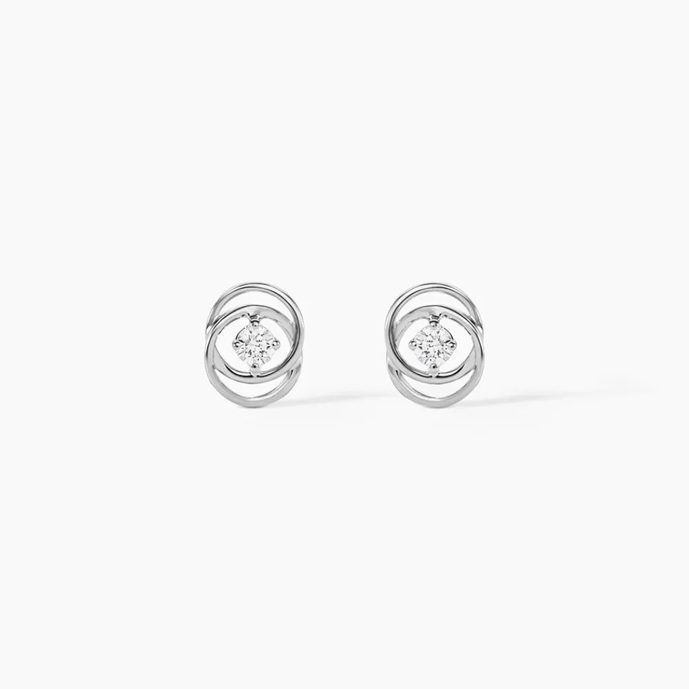 Marc Orian Cadeaux Mariage|Bijoux Diamant > Boucles D'oreilles Puces Nid D'amour Or Blanc Diamant