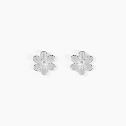 Marc Orian Boucles D'Oreilles Fleur|Boucles D'Oreilles Argent > Boucles D'oreilles Puces Niva Argent Blanc