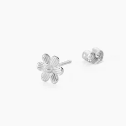 Marc Orian Boucles D'Oreilles Fleur|Boucles D'Oreilles Argent > Boucles D'oreilles Puces Niva Argent Blanc