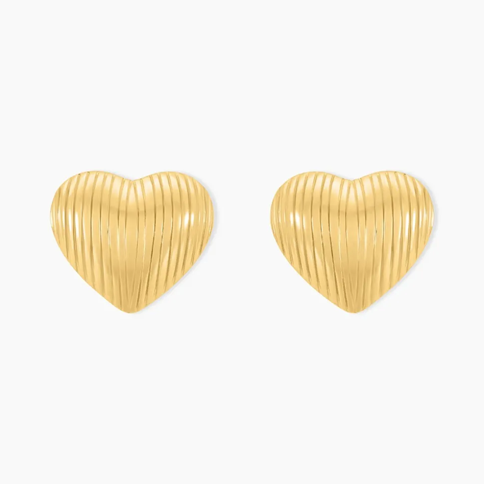 Boucles D'oreilles Puces Nolene Acier Jaune
