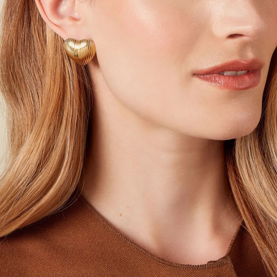 Boucles D'oreilles Puces Nolene Acier Jaune