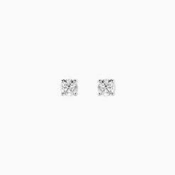 Boucles D'oreilles Puces One Or Blanc Diamants