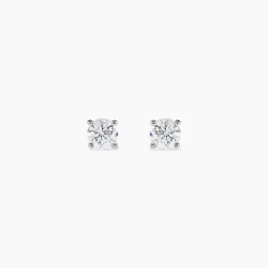 Boucles D'oreilles Puces One Or Blanc Diamants