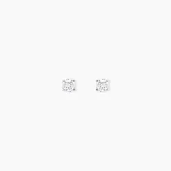 Boucles D'oreilles Puces One Or Jaune Diamants