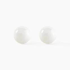Marc Orian Boucles D'Oreilles Argent|Idées Cadeaux Femme > Boucles D'oreilles Puces Orbe Argent Blanc Céramique argent blanc céramique blanche