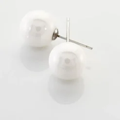 Marc Orian Boucles D'Oreilles Argent|Idées Cadeaux Femme > Boucles D'oreilles Puces Orbe Argent Blanc Céramique argent blanc céramique blanche