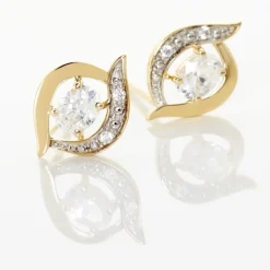 Marc Orian Bijoux Zirconium|Idées Cadeaux Femme > Boucles D'oreilles Puces Or Blanc Lydia Oxydes De Zirconium or blanc oxyde