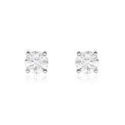 Boucles D'oreilles Puces Or Blanc Victoria Diamants