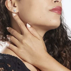 Marc Orian Cadeaux Mariage|Anniversaire De Mariage > Boucles D'oreilles Puces Or Blanc Ashraf Topazes Oxydes De Zirconium