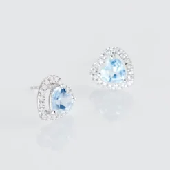 Marc Orian Cadeaux Mariage|Anniversaire De Mariage > Boucles D'oreilles Puces Or Blanc Ashraf Topazes Oxydes De Zirconium