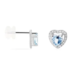 Marc Orian Cadeaux Mariage|Anniversaire De Mariage > Boucles D'oreilles Puces Or Blanc Ashraf Topazes Oxydes De Zirconium