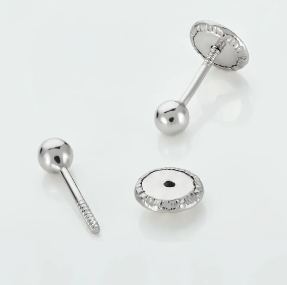 Boucles D'oreilles Puces Or Blanc Fidelia