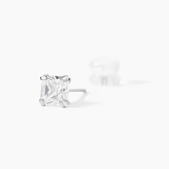 Boucles D'oreilles Puces Or Blanc Doreen Oxydes De Zirconium