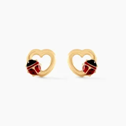 Boucles D'oreilles Puces Or Jaune Syringa Smalto