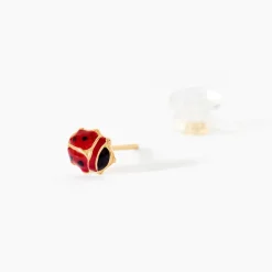 Boucles D'oreilles Puces Or Jaune Helidie Email
