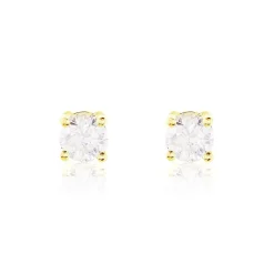 Boucles D'oreilles Puces Or Jaune Victoria Diamants