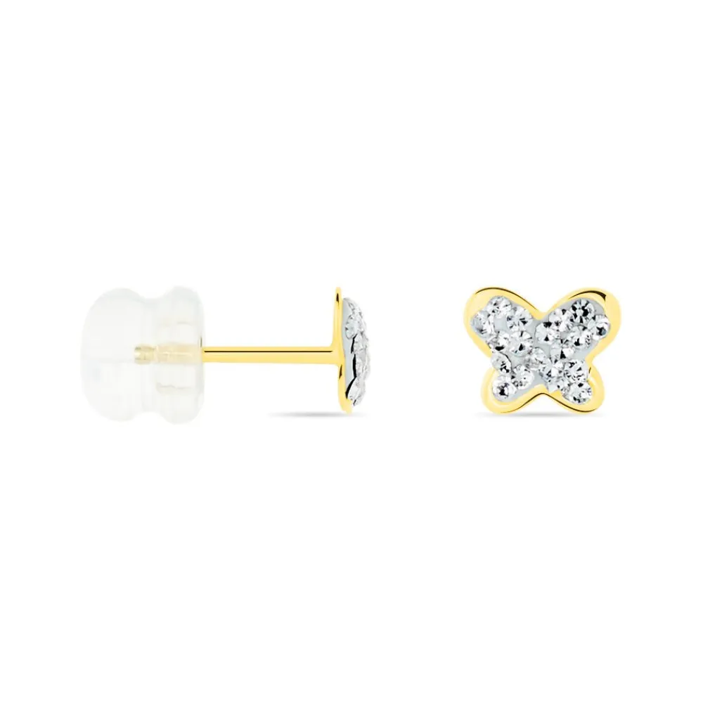 Marc Orian Boucles D'Oreilles Strass|Bijoux Homme > Boucles D'oreilles Puces Or Jaune Cercis Strass