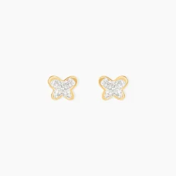 Marc Orian Boucles D'Oreilles Strass|Bijoux Homme > Boucles D'oreilles Puces Or Jaune Cercis Strass