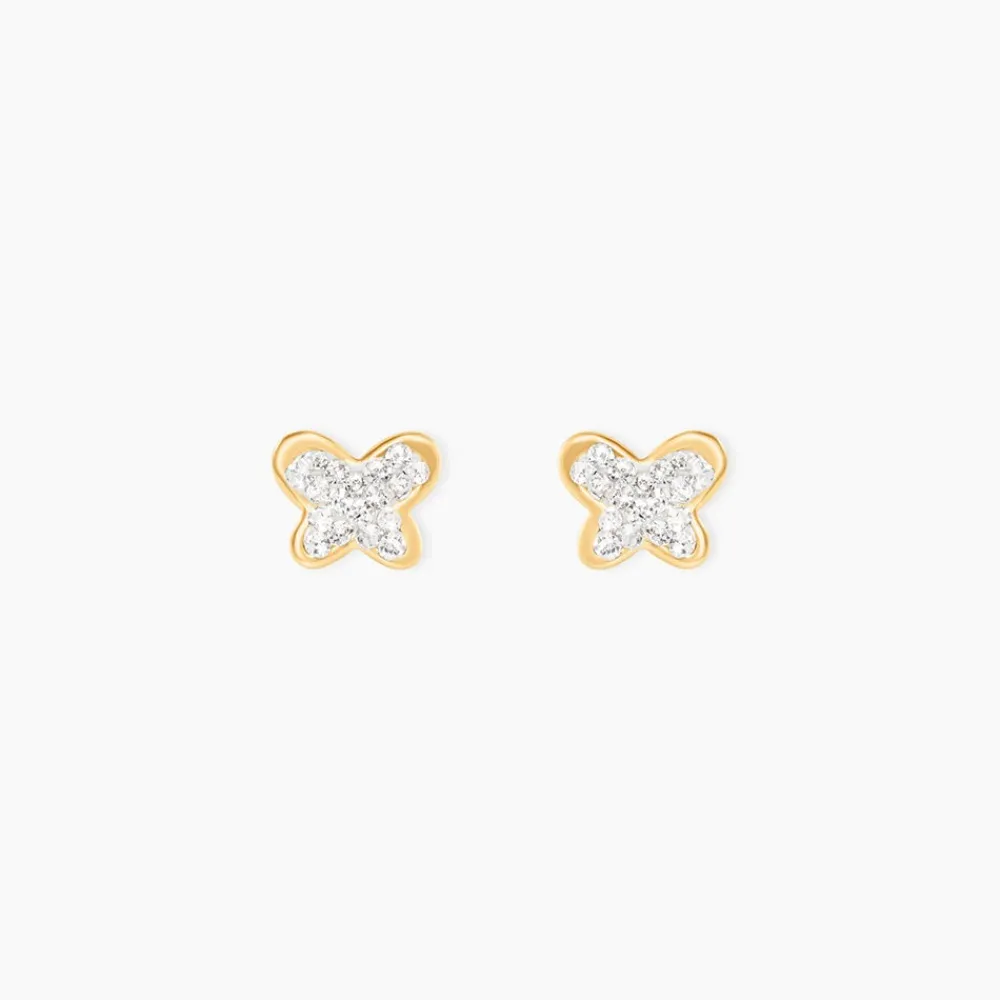 Marc Orian Boucles D'Oreilles Strass|Bijoux Homme > Boucles D'oreilles Puces Or Jaune Cercis Strass