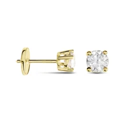 Boucles D'oreilles Puces Or Jaune Victoria Diamants