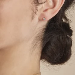 Boucles D'oreilles Puces Or Jaune Victoria Diamants
