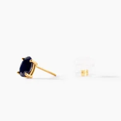 Marc Orian Cadeaux Mariage|Anniversaire De Mariage > Boucles D'oreilles Puces Or Jaune Ovale Saphir