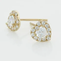 Marc Orian Bijoux Zirconium|Boucles D'Oreilles Cœur > Boucles D'oreilles Puces Or Jaune Festuca Oxydes De Zirconium