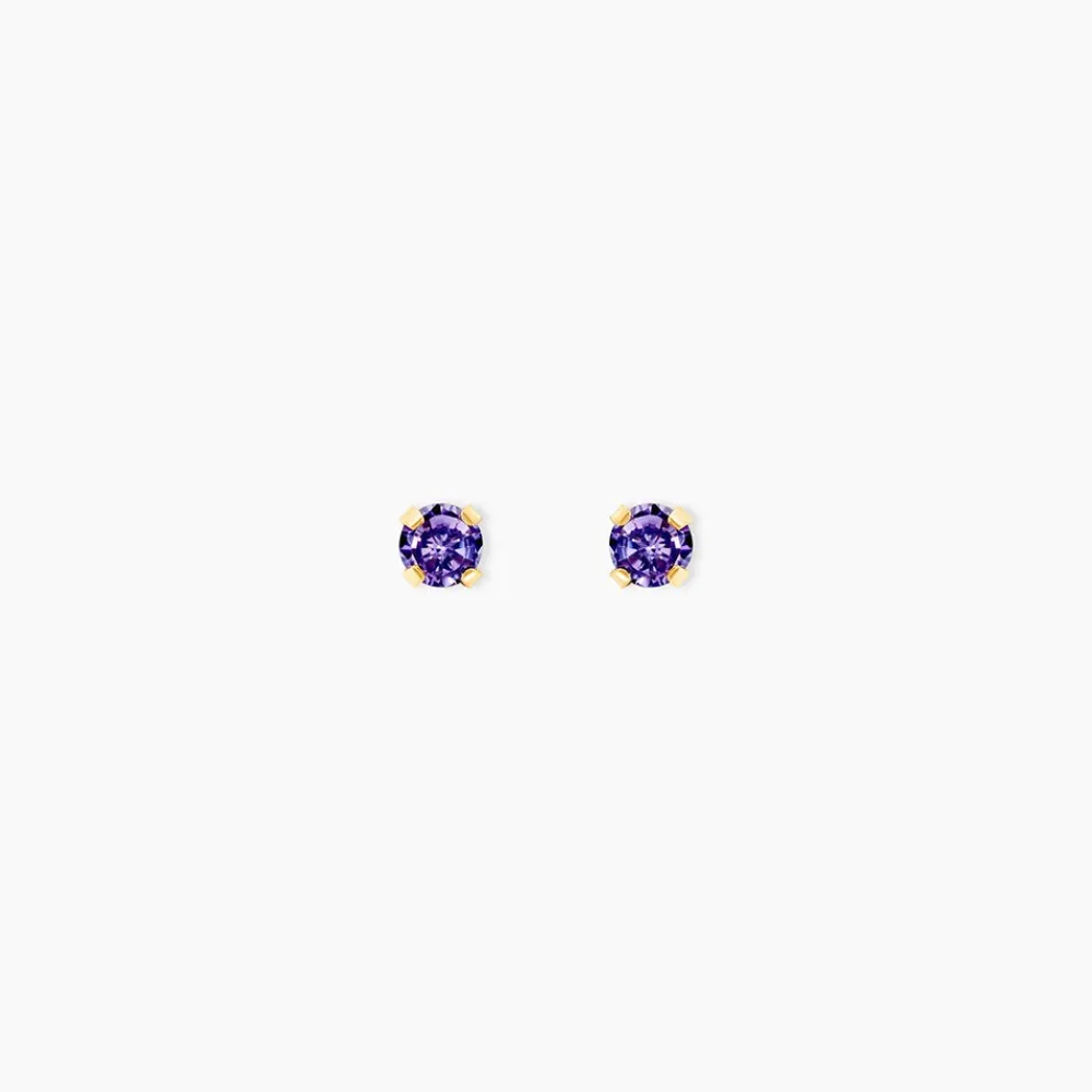 Marc Orian Bijoux Zirconium|Idées Cadeaux Femme > Boucles D'oreilles Puces De Zirconium or jaune oxyde