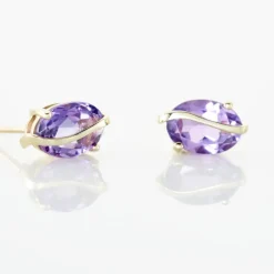 Marc Orian Anniversaire De Mariage|Boucles D'Oreilles Améthyste > Boucles D'oreilles Puces Or Jaune Prudencia Améthystes