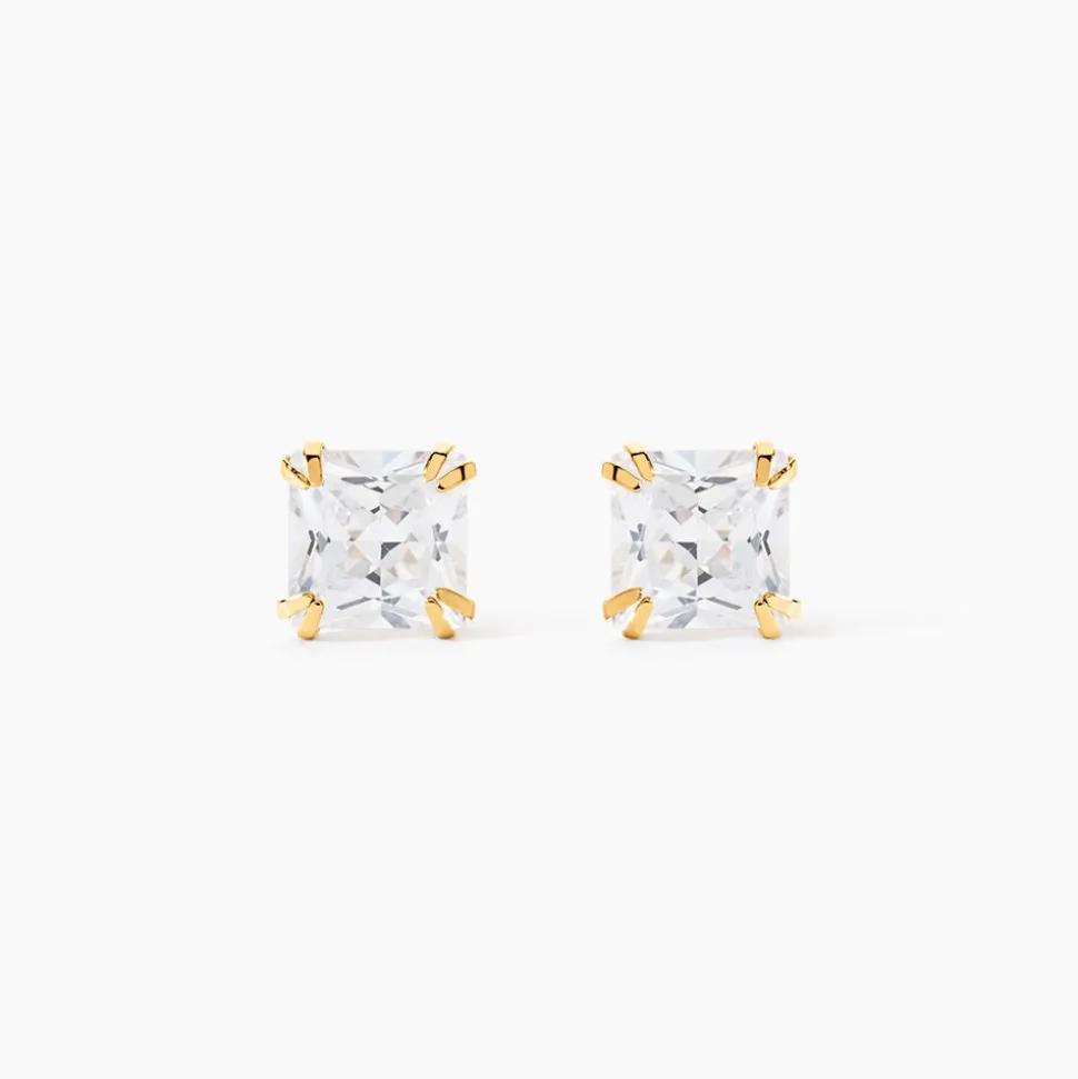 Boucles D'oreilles Puces Or Jaune Doreen Oxydes De Zirconium
