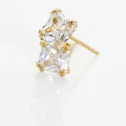 Boucles D'oreilles Puces Or Jaune Doreen Oxydes De Zirconium