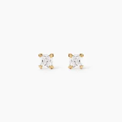 Boucles D'oreilles Puces Or Jaune Doreen Oxydes De Zirconium
