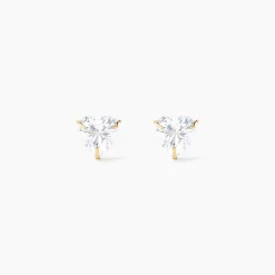 Boucles D'oreilles Puces Or Jaune Salona Oxyde De Zirconium