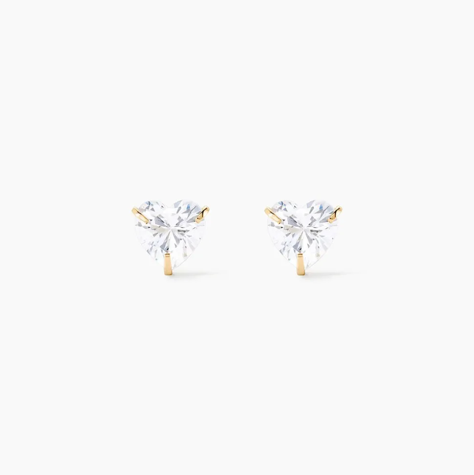 Boucles D'oreilles Puces Or Jaune Salona Oxyde De Zirconium