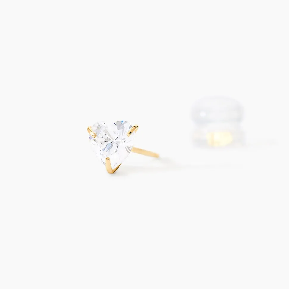 Boucles D'oreilles Puces Or Jaune Salona Oxyde De Zirconium