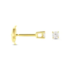 Boucles D'oreilles Puces Or Jaune Victoria Diamants