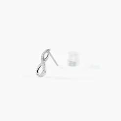 Boucles D'oreilles Puces Osanna Or Blanc Diamants