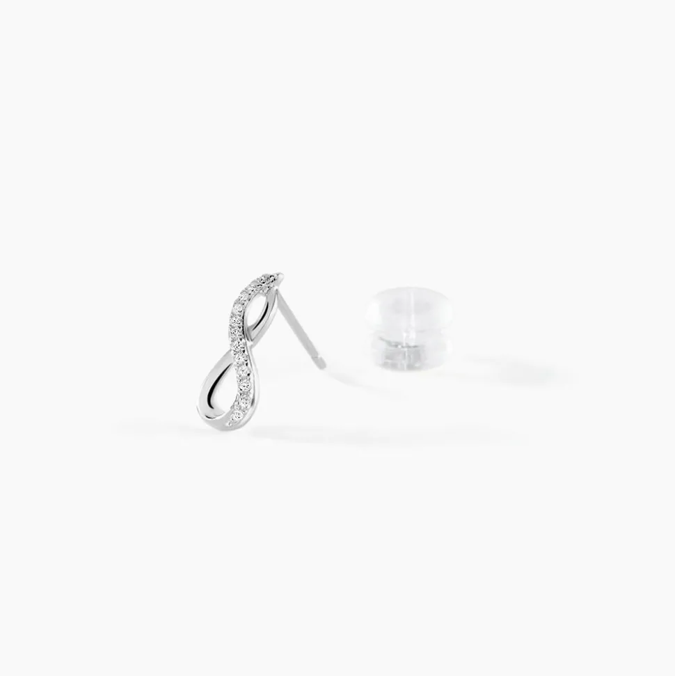 Boucles D'oreilles Puces Osanna Or Blanc Diamants