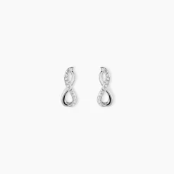 Boucles D'oreilles Puces Osanna Or Blanc Diamants